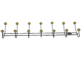 Вішалка для верхнього одягу настінна металева на 7 гачків AE-613 L 66 cm W 16 cm