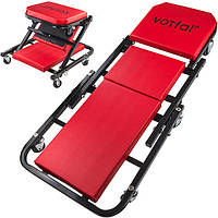 Лежак-стул подкатной для авторемонта 2 в 1 (930х420х120 мм) 130 кг Vorfal V07711