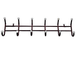 Вішалка для верхнього одягу настінна металева на 6 гачків CP-007 L 61 cm W 16 cm
