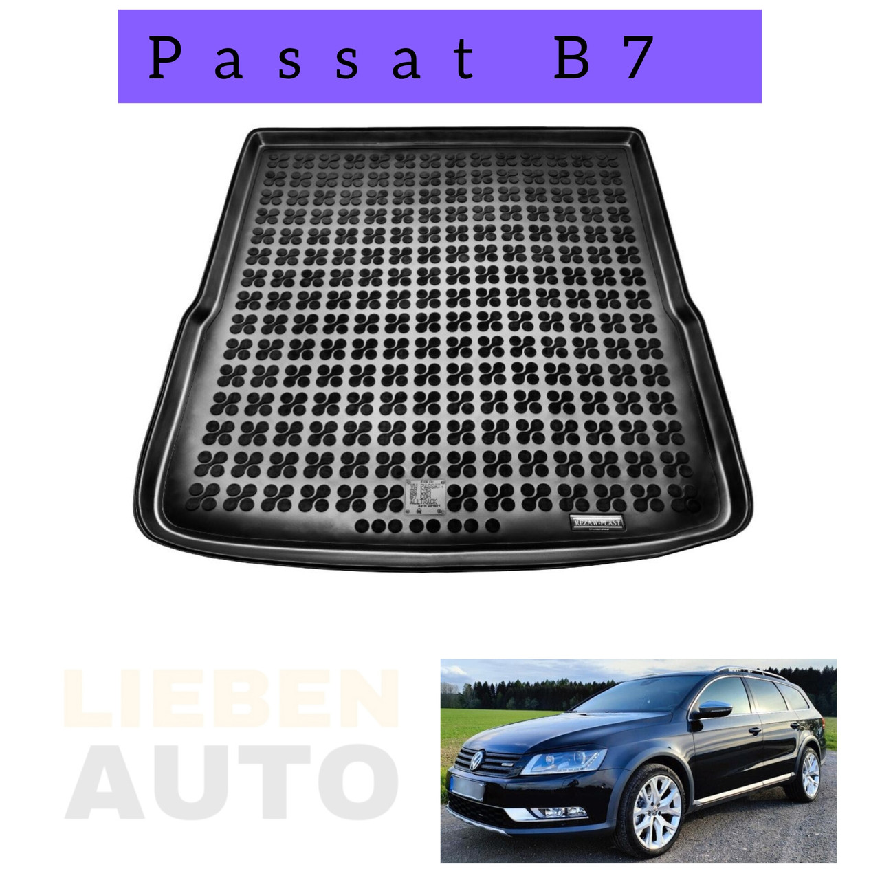 Килимок гумовий в багажник Volkswagen Passat B7 Rezaw-Plast 231831 - фото 1 - id-p1857175211