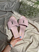 Жіночі шльопанці Yves Saint Lourent Slides 'Light Pink' YSL шльопанці шкіряні рожеві Туреччина