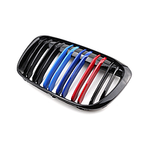 Решітка ноздрі BMW (БМВ) X1 Series E84 (2010-2015) Глянець 2 ребра M-color, фото 5