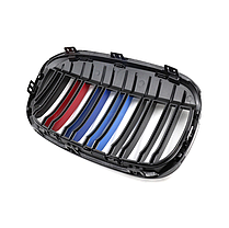 Решітка ноздрі BMW (БМВ) X1 Series E84 (2010-2015) Глянець 2 ребра M-color, фото 6