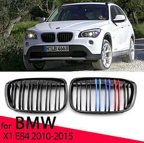 Решітка ноздрі BMW (БМВ) X1 Series E84 (2010-2015) Глянець 2 ребра M-color