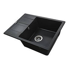 Гранітна мийка Globus Lux ONE графіт 650х500 мм-А0001, фото 4