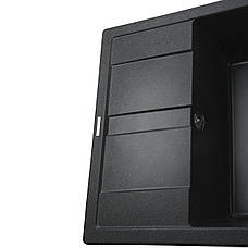 Гранітна мийка Globus Lux ONE графіт 650х500 мм-А0001, фото 6