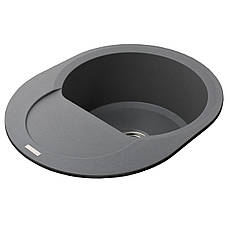 Гранітна мийка Globus Lux MORAINE сірий металік 600х470 мм-А0003, фото 4