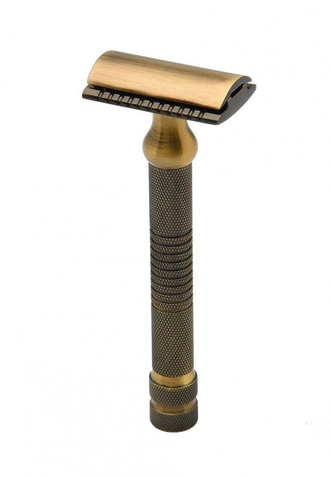 Бритва для гоління Т-подібна Pearl SHD-27 Antique Brass Closed Comb