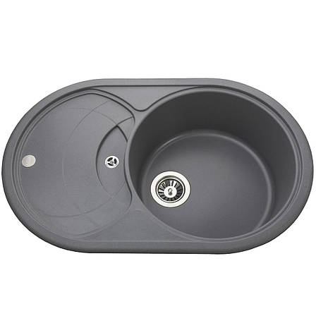 Гранітна мийка Globus Lux LUISE сірий металік 780х500 мм-А0003, фото 1