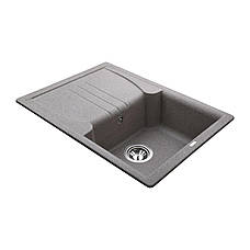 Гранітна мийка Globus Lux BALATON моко 680х500 мм, фото 4