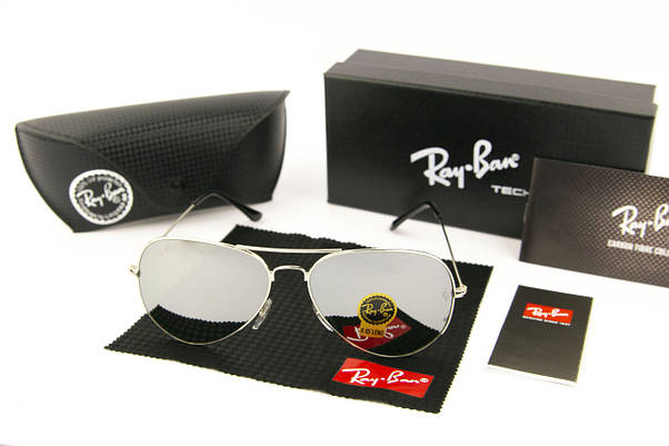 Сонцезахисні окуляри RAY BAN Aviator + футляр (арт. RB3025) дзеркальна зелена лінза, фото 3