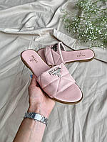 Женские шлепанцы Prada Slides Light Pink тапки прада кожа Турция розовый