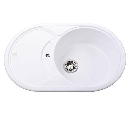 Гранітна мийка Globus Lux LUISE білий 780х500 мм-А0007, фото 1