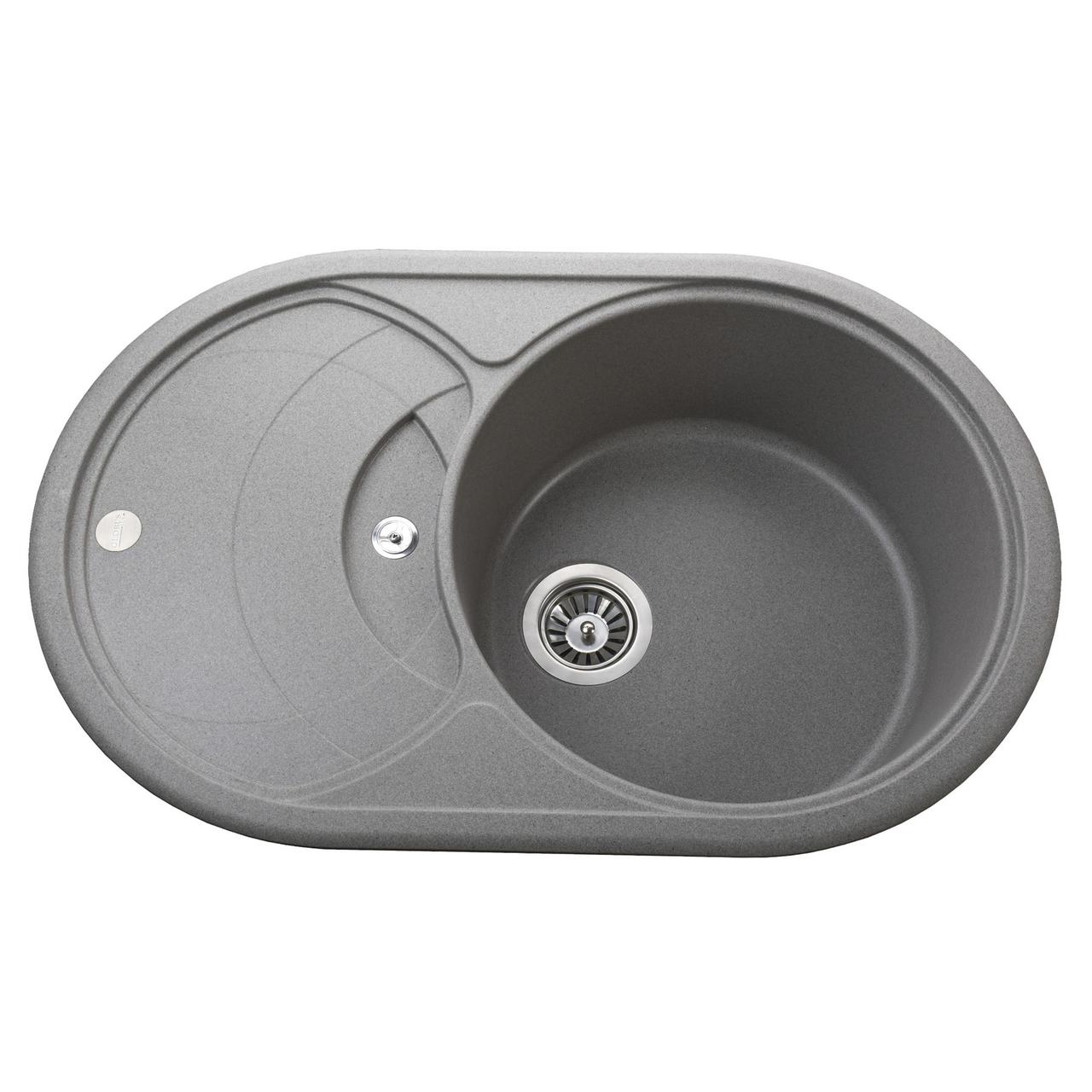Гранітна мийка Globus Lux LUISE сірий камінь 780x500 мм-А0005