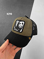 Кепка з принтом базова (чорна з бежевим) kep10 стильна якісна коттонова бейсболка