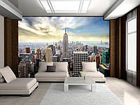 Флизелиновые 3д фото обои небоскребы 254 x 184 см город Нью-Йорк и чистое небо (2317V4)+клей