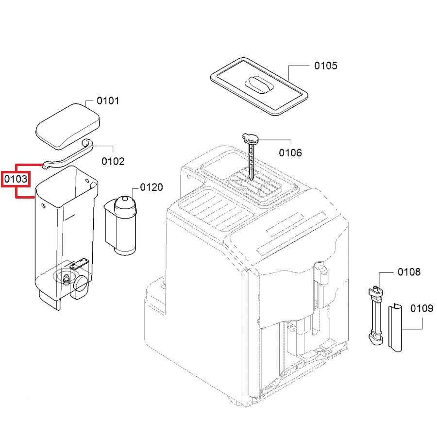 Бункер для воды SIEMENS EQ.3, BOSCH VEROCUP 100, 12015092 (ID ...