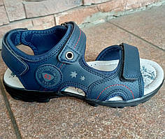 Босоніжки темно-сині на двох липучках "63"