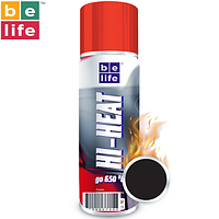 Аэрозольная акриловая жаростойкая краска черная BeLife Hi-Heat №1200 400мл