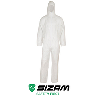 Комбінезон одноразовий захисний з капюшоном 40г/м² 4410 Sizam Oversafe CAT I M білий 30005
