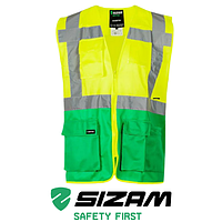 Рабочий сигнальный жилет с светоотражающими полосами Sizam Coventry M зеленый 30145