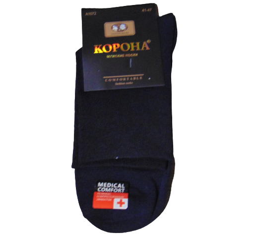 Чоловічі шкарпетки з компресійним ефектом Корона А1072 41-47 сині, фото 1