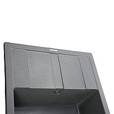Гранітна мийка Globus Lux ONE сірий металік 650х500 мм-А0003, фото 4