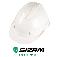 Каска защитная с вентиляцией Sizam Safe-Guard белая 35014