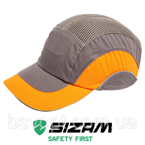 Каска-бейсболка защитная c вентиляцией Sizam B-Cap серая 35032 - фото 1 - id-p1267253295