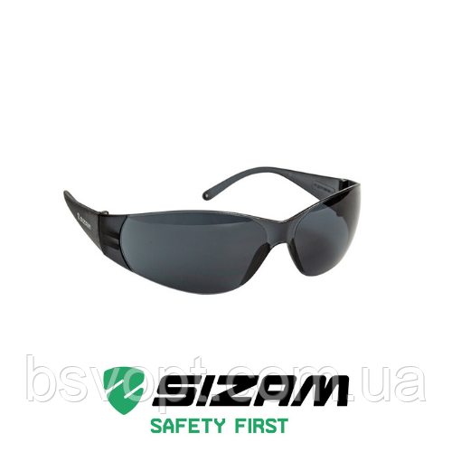 Затемнені окуляри захисні відкритого типу 2722 Sizam I-Fit чорні 35045