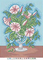 Схема вишивання бісером Букет квітів у вазі на столі А3. Габардин