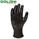 Рукавички робочі трикотажні з нітриловим обливом 3/4 Doloni D-Oil чорні 4582, фото 2