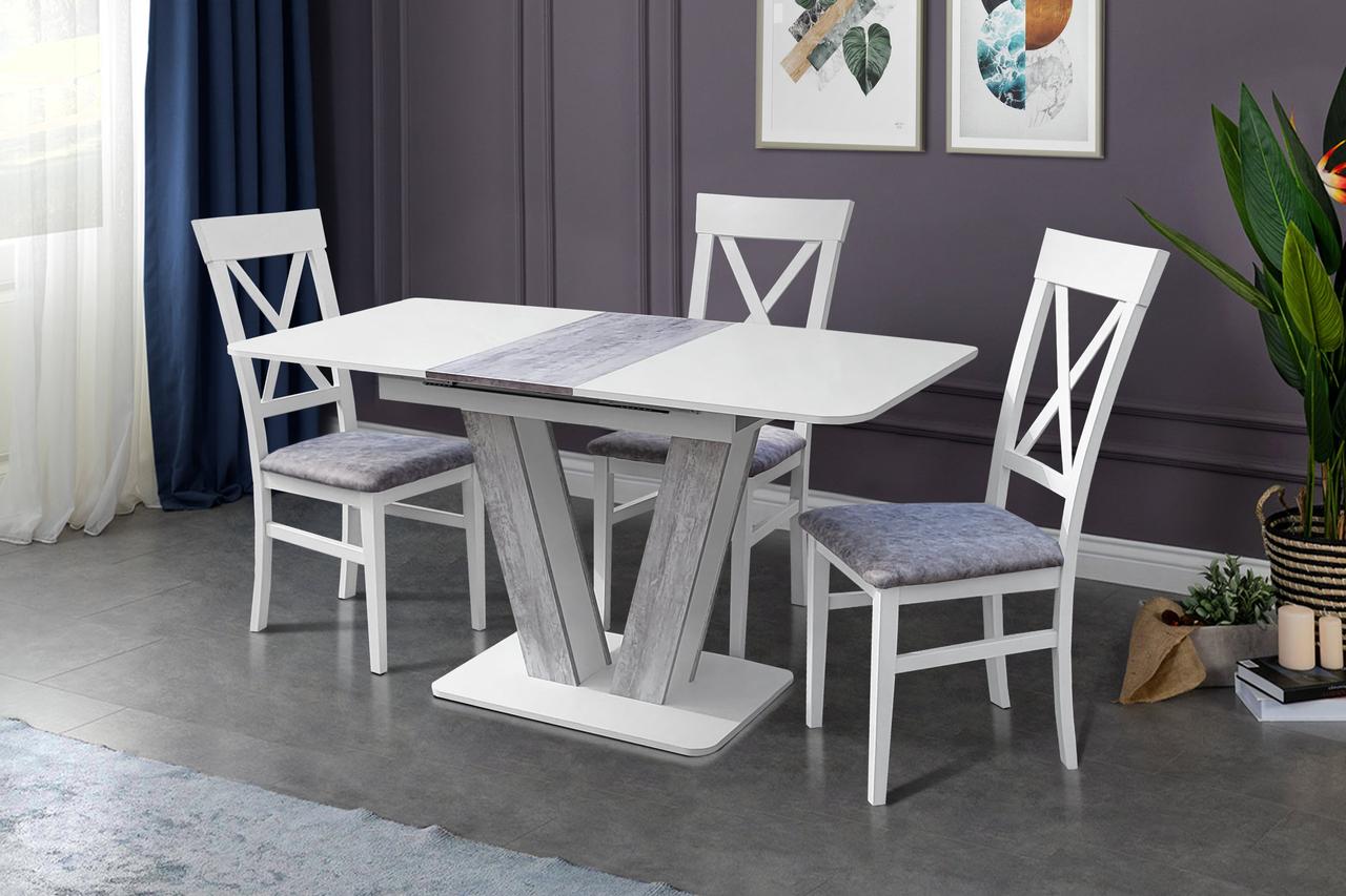 Стіл розсувний Крафт 110-145 см (білий/урбан), фото 1