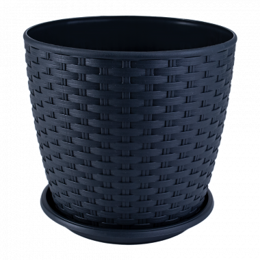 Вазон для квітів з підставкою "Ротанг" 0,9л 12*11см (граніт)