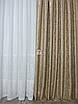 Штори софт мармур комплект №9 беж золото для спальні, мікрософт жаккард, 2 штори, фото 7