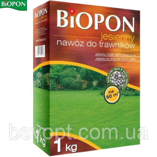 Гранульоване осіннє добриво для газону багатокомпонентне BIOPON 1 кг