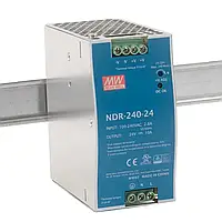 Блок питания на DIN рейку Mean Well NDR-240-24, 24V, 240W, 10А, IP20