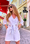 Костюм літній білий жіночий із шортами, на ґудзиках, фото 9