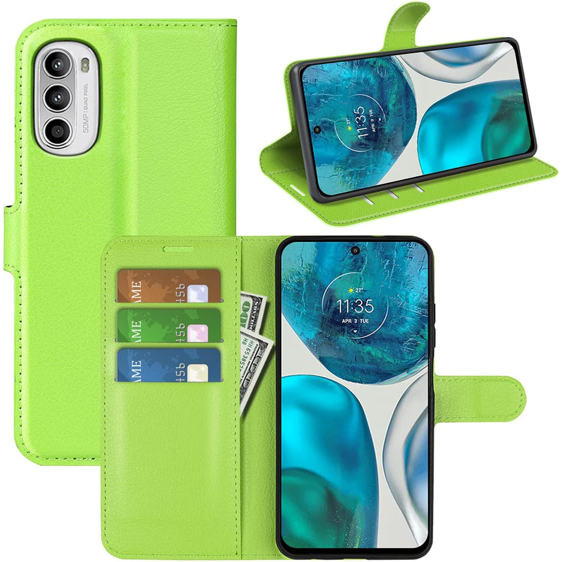 Чохол-книжка Litchie Wallet для Motorola G52 / G82 Light Green