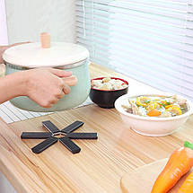 Підставка під гаряче Folding Pot Mat для кухні, термостійка, чорна, фото 6