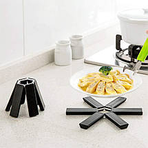 Підставка під гаряче Folding Pot Mat для кухні, термостійка, чорна, фото 5