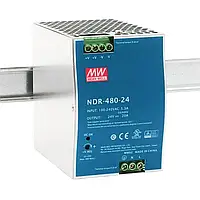 Блок питания на DIN рейку Mean Well NDR-480-24, 24V, 480W, 20А, IP20
