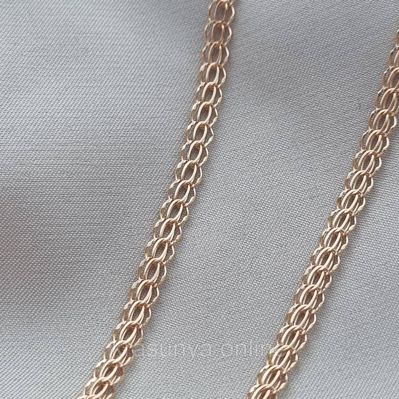 Широкий золотий ланцюжок плетіння Пітон 60 см, ланцюжок Пітон золото 7.05 г