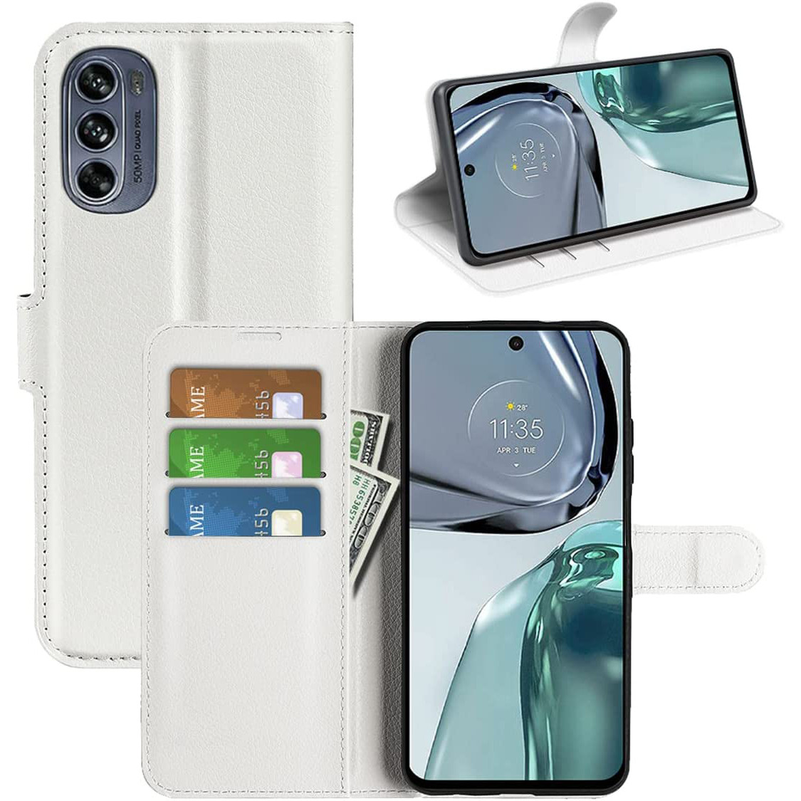 Чохол-книжка Litchie Wallet для Motorola G62 5G White