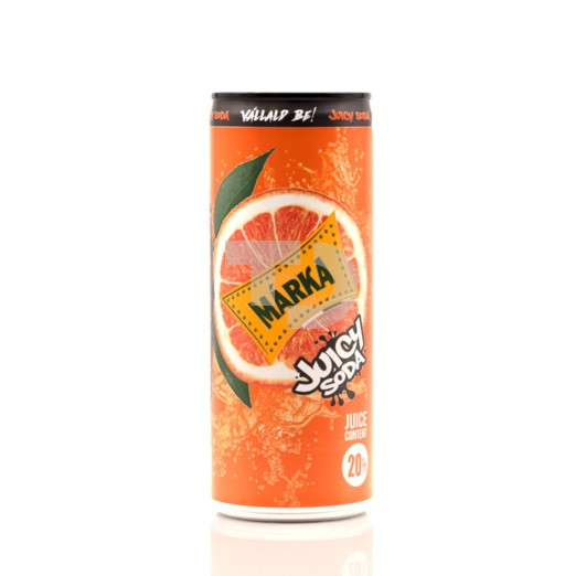 Напій Marka Juicy Soda Сильногазований із Соком та зі Смаком Апельсина з/б 250 мл Угорщина