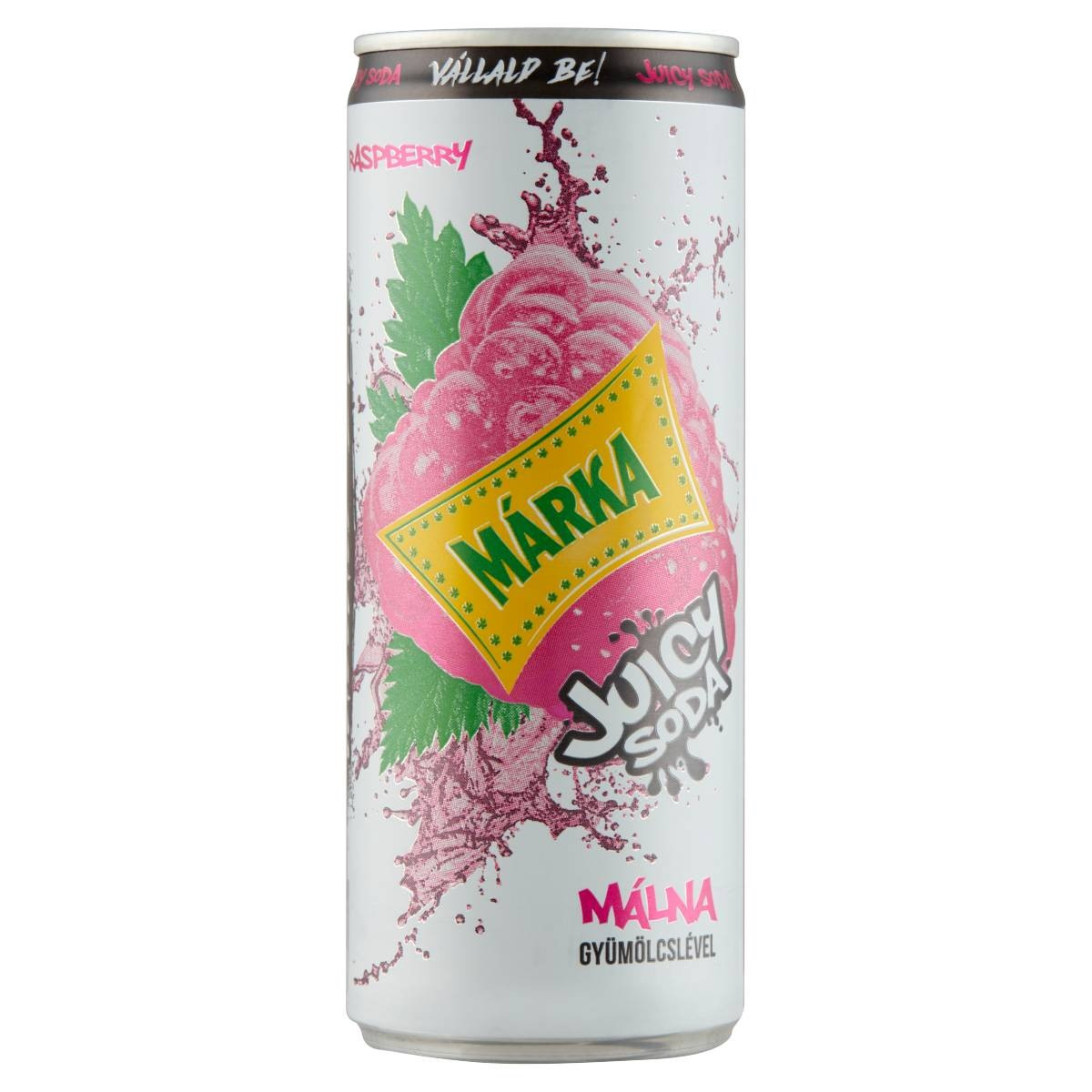Напій Marka Juicy Soda Сильногазований із Соком та зі Смаком Малини з/б 250 мл Угорщина