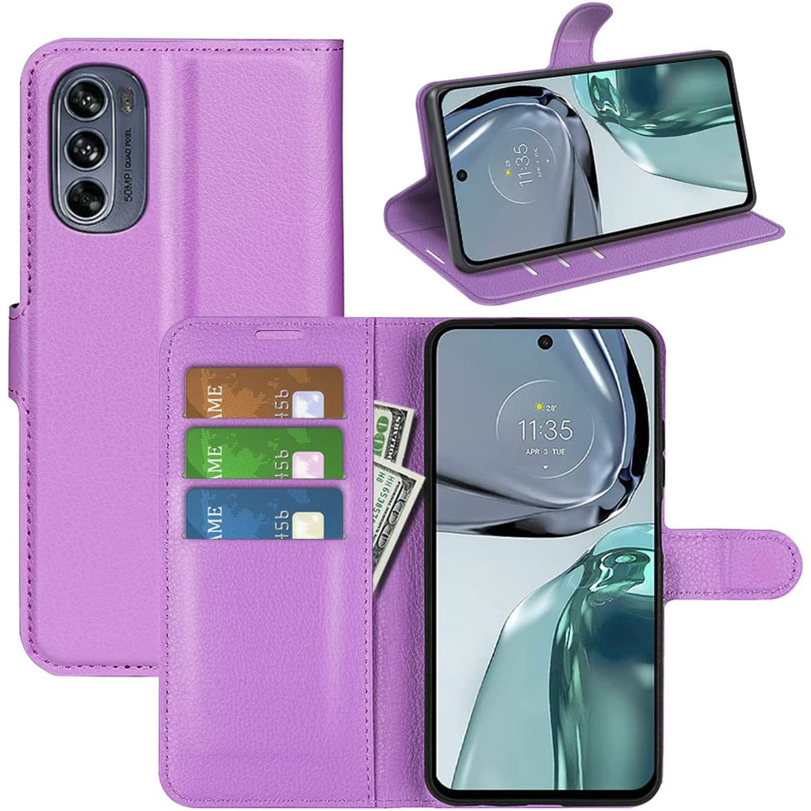 Чохол-книжка Litchie Wallet для Motorola G62 5G Violet