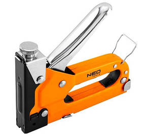 Neo Tools Степлер, 3 в 1, 4-14 мм, тип скоб G, L, E, регулювання забивання скоб