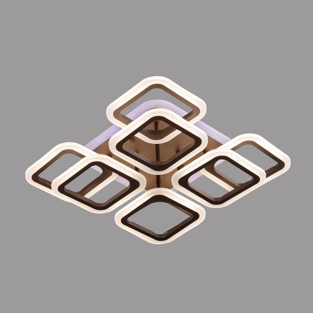 Світлодіодна люстра з пультом керування колір кави 144 W DIMMER 3000-6000 H120*L450*W450