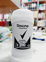 Дезодорант-антиперспірант стик Rexona Invisible Black+White 40мл